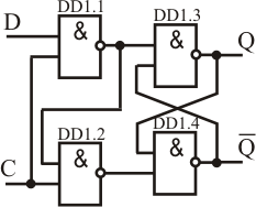 D-триггер на логических элементах И-НЕ