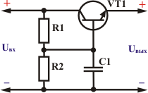 Транзисторный фильтр с делителем напряжения