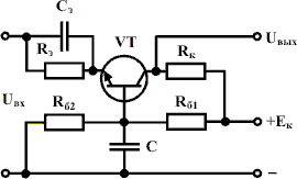Схема эмиттерной стабилизации режима транзистора при включении с ОБ